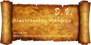 Dimitrievits Viktória névjegykártya